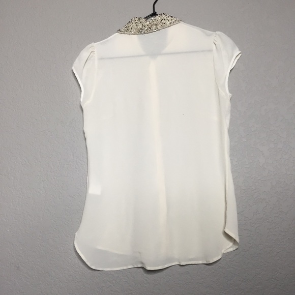 Sand Copenhagen Silk Blouse Sequin PeterPan Collar - Picture 9 of 12